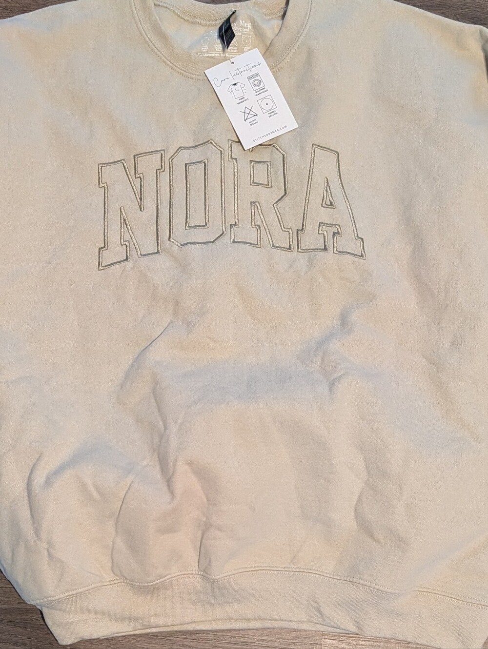 NOR Beige Crewneck Sweatshirt with Embroidered Logo